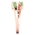 thumbnail image 4 of 0.235 ctw Wedding Band for Women - 18K Rose Gold Simulated Green Diamond Stackable Eternity Ring, 4 of 6