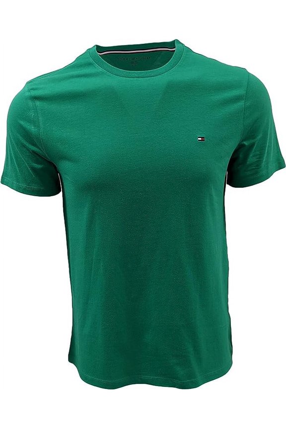 T-Shirt Mens Crew Neck Tee Classic Fit Short Sleeve Solid Shirt Green Size Small