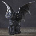 thumbnail image 1 of Decoración de Halloween estatuilla de gato negro resina oscura 3 cabezas estatuas de gato creativas, 1 of 9