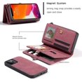 thumbnail image 5 of Funda tipo billetera Caseme para iPhone 12 Pro Max Bolsillo magnético desmontable con cremallera Funda con tapa de cuero de PU duradera Cartera para iPhone 12 Pro Max Funda tipo, 5 of 5