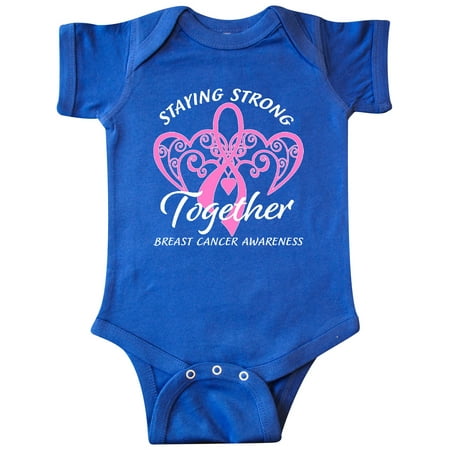 

Inktastic Staying Strong Together with Pink Breast Cancer Ribbon Gift Baby Boy or Baby Girl Bodysuit