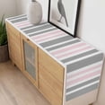 thumbnail image 4 of Pink Grey Stripes Table Runner - 90 Inch Long, Kitchen Dining Table Runner Dresser Scarves, Simple Striped Lines Minimalist Modern Farmhouse Decor for Coffee Tables Wedding Party Banquet, 4 of 8
