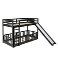 thumbnail image 3 of Twin Over Twin Bunk Bed with Slide and Ladder, Espresso, 3 of 13