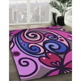 thumbnail image 3 of Ahgly Company Machine Washable Indoor Rectangle Transitional Plum Velvet Purple Area Rugs, 8' x 10', 3 of 7