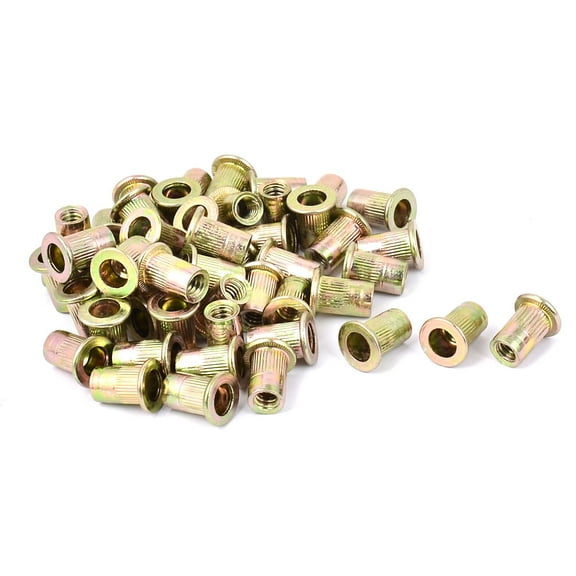 Unique Bargains 1/4 inch Thread Dia Metal Rivet Nut Insert 50Pcs