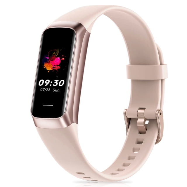 Rastreador de actividad física Zeacool de 1,1" AMOLED, 5 ATM, resistente al agua, rosa