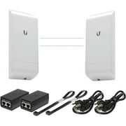 Pre-Configured Bundle of 2 Ubiquiti NanoStation LOCOM5 P2P-2 Units Kit 100% Configured as Network Wireless Bridge for Long Distance Wireless Communications, Plug-and-Play. No Configuration Needed