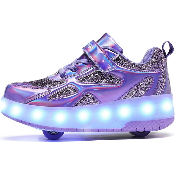 Luces LED Roller Shoes Ufatansy 2025 con purpurina mejoradas para niños