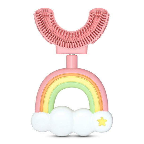 Cateissary Cepillo de dientes en forma de U para niños de 2 a 6 años de edad, cepillo de dientes suave de boca completa para bebés, limpieza de Suministros de limpieza para el hogar