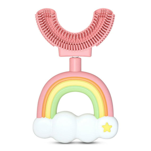 Cateissary Cepillo de dientes en forma de U para niños de 2 a 6 años de edad, cepillo de dientes suave de boca completa para bebés, limpieza de Suministros de limpieza para el hogar