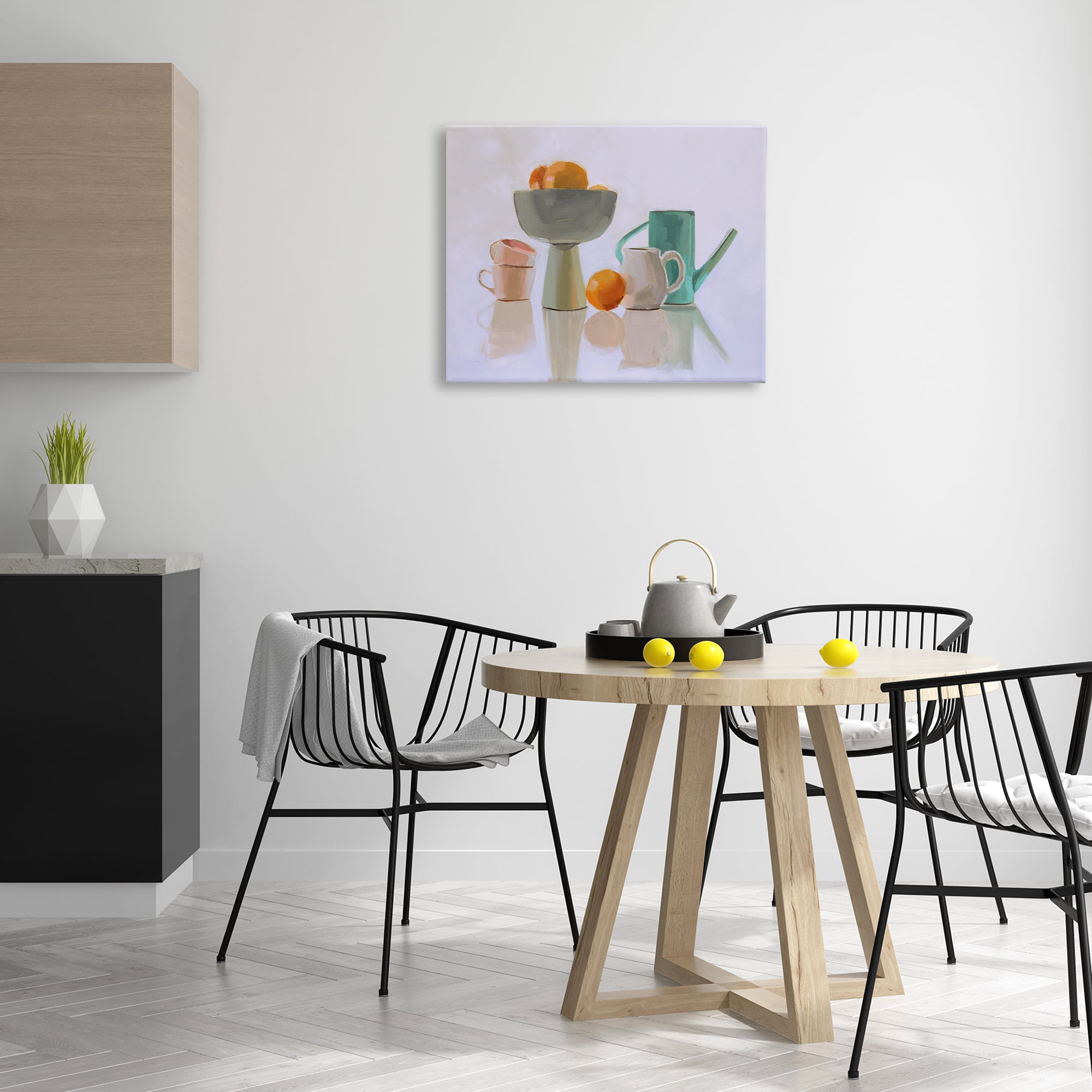 Stupell Industries Reflective Pottery Still Life Food & Beverage Painting Wrapped Canvas Art Print Wall Art, 30 x 24