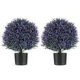 thumbnail image 1 of Costway 2 Pack Artificial Lavender Topiary Ball Tree Faux Shrub Bushes with Flowers, 1 of 10