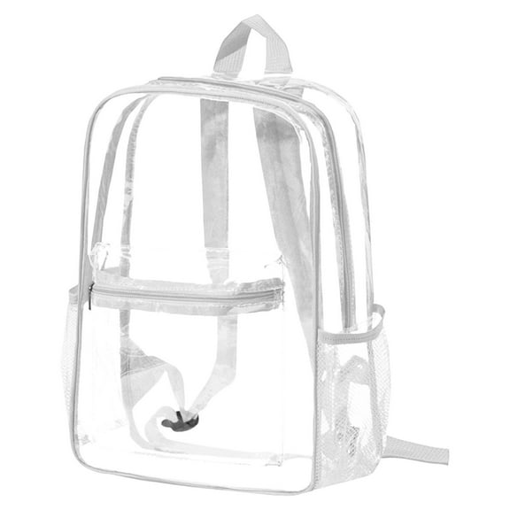 Antqov Clear Backpack, Small Transparent Backpack Waterproof PVC Clear Bag with Reinforced Shoulder Straps for Beach, Work, Travel & Sport Supplies
