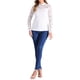 thumbnail image 2 of Blusa de encaje semitransparente Inspire Chic para mujer, de manga larga, cuello redondo, estilo casual vintage, talla XS, color blanco, 2 of 6