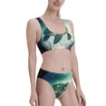 thumbnail image 2 of Daiia Watercolor Turtle5 printed 2 piece Swimsuit Bikinis for Women High Waisted Racerback Bathing Suits Summer Tummy Control Scoop Neck Swimwear-Medium, 2 of 8
