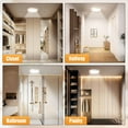 thumbnail image 3 of Lámpara de techo recargable con sensor de movimiento, sin cable, luz de clóset que funciona con batería, luces de techo con control remoto regulable y temporizr, luz de ducha magnética activada, 3 of 3