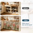 thumbnail image 4 of Vintage Spring Floral Cabinet Curtains for Kitchen 35"W x 35"L, Pink Rose Rustic Botanical Letter Laundry Sink Cabinets Magic Tape Short Curtain Privacy Panel for Bathroom Vanity Cabinets, 4 of 9