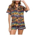 thumbnail image 1 of TJAZFJPA Pyjama Mignon pour Femmes Ensemble Deux Pièces pour Femmes Manches Courtes Col en V Ensemble de Shorts Pyjama de Noël pour Femmes Grande Taille Pyjama de Noël Familial, 1 of 5