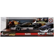 K.A.R.R. Black and Silver with Light Knight Rider (1982) TV Series Hollywood Rides Series 1/24 Diecast Model Car by Jada