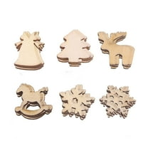 Soimiss Hanging Ornaments Wood Craft Wood Decor Beige 100Pcs