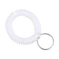 thumbnail image 1 of Unique Bargains Plastic Wrist Coil Keyring Stretchable Spiral Keychain, White 5 Pack, 1 of 5