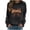 Black women long sleeve t-shirt a1, variant on Spring Casual Long Sleeve T-Shirt for Women Round Neck Letter Print Mama Bow Basic Tee Shirt Party Outfits, Gray L