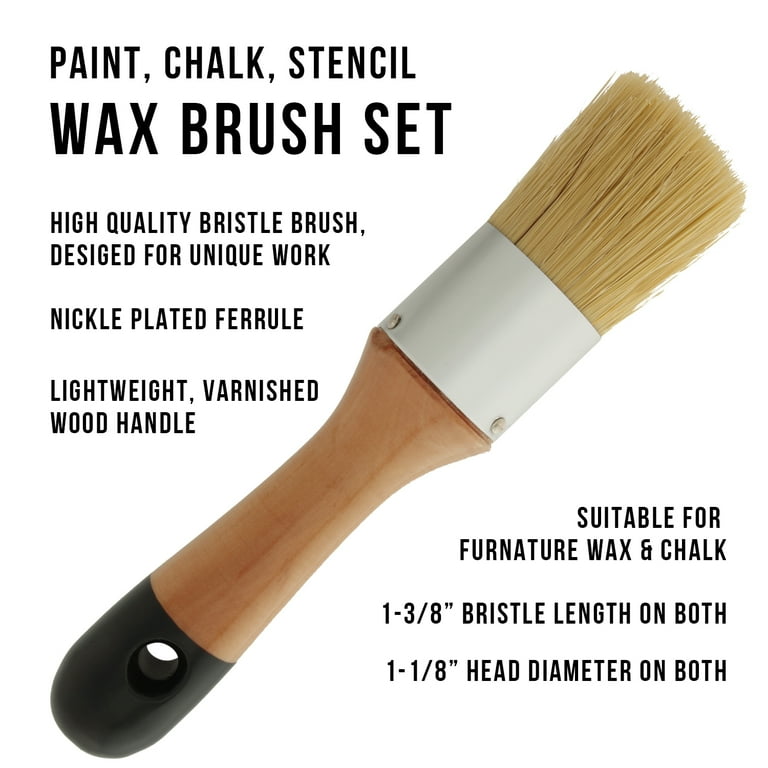 3 Pieces Chalk and Wax Paint Brushes Bristle Stencil Brushes