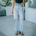 thumbnail image 3 of Aayomet Mom Jeans High Waisted Women's New Boyfriend Jeans (Standard and Plus),Light Blue XL, 3 of 5