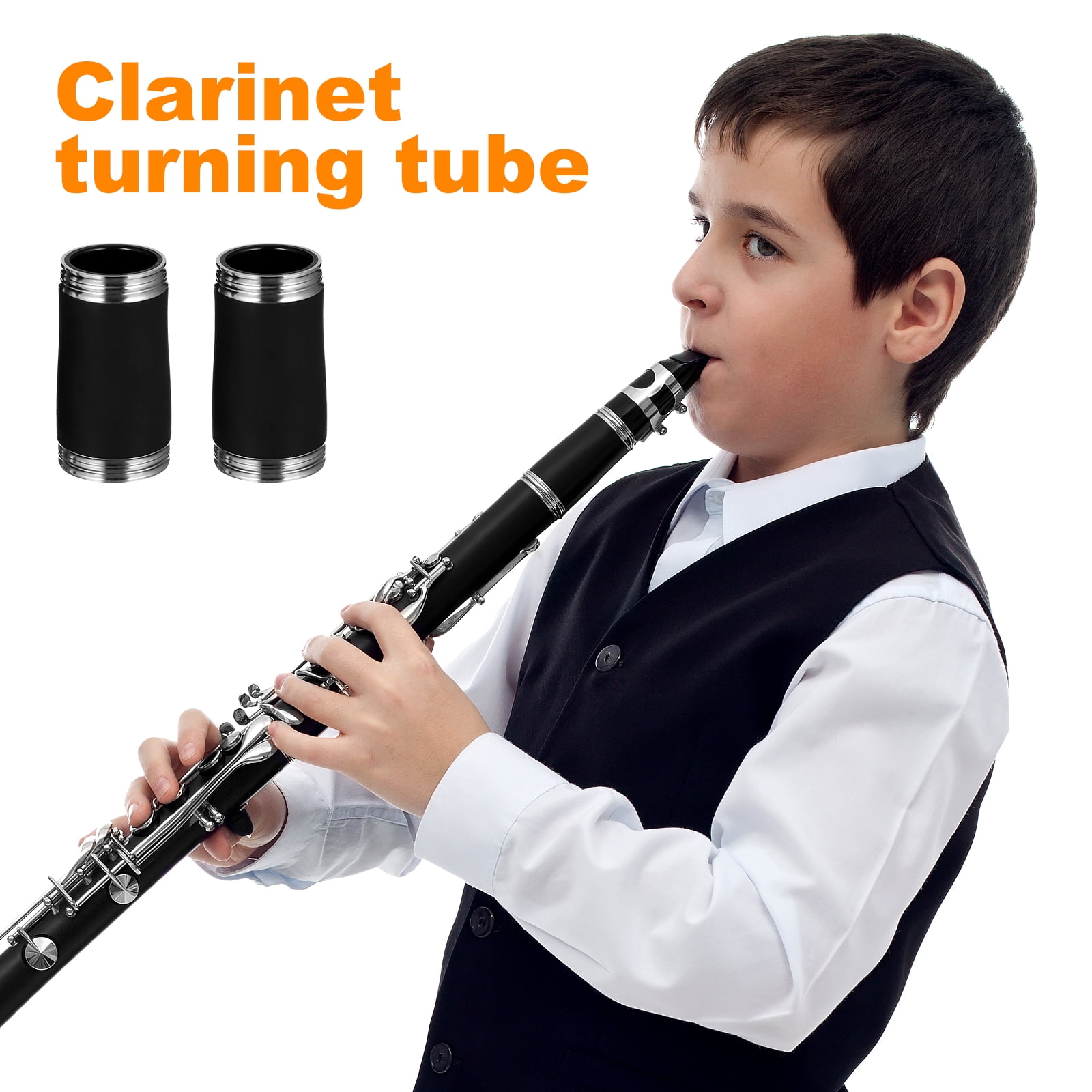 Luxshiny Clarinet Tuning Tube, Professional Metal Pitch, Compact for Instruments, Black