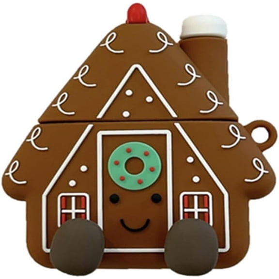 Earbuds Case for AirPods 4th Generation for Boys Girls Kids,Cute Cartoon Christmas House Design Silicone Headphone Cover with Hook for Airpods 4 (2024)