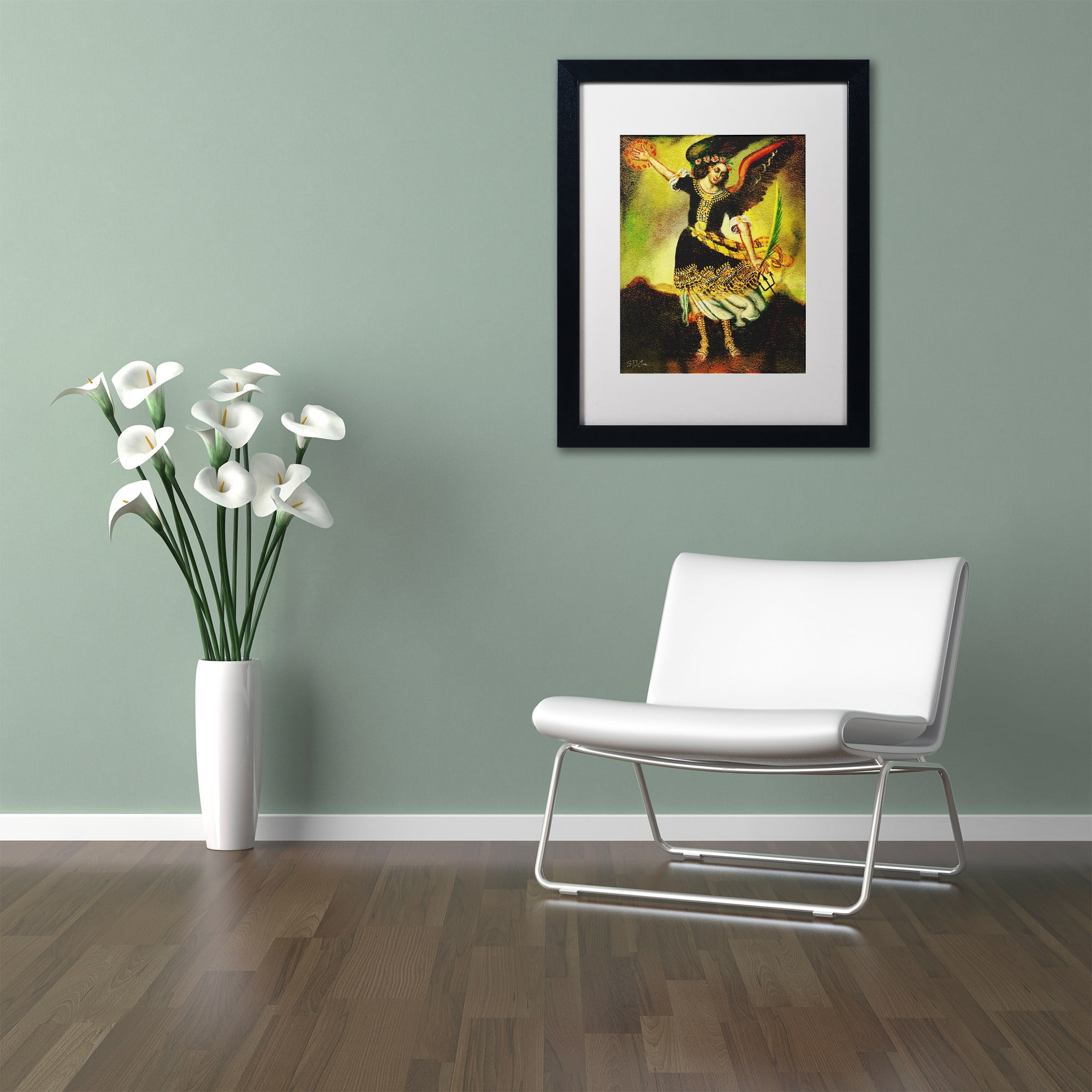 Trademark Fine Art "An Angel" Canvas Art by Masters Fine Art, White Matte, Black Frame