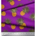 thumbnail image 2 of Soimoi Purple Velvet Fabric Pine Fruits Printed Craft Fabric by the Yard 58 Inch Wide, 2 of 3