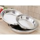 thumbnail image 3 of Bandeja grande de acero inoxidable para pasteles, plato hondo de metal, juego de platos para la cena, bandeja redonda plana y gruesa de acero, platos de carga, platos para servir plateados, 3 of 5