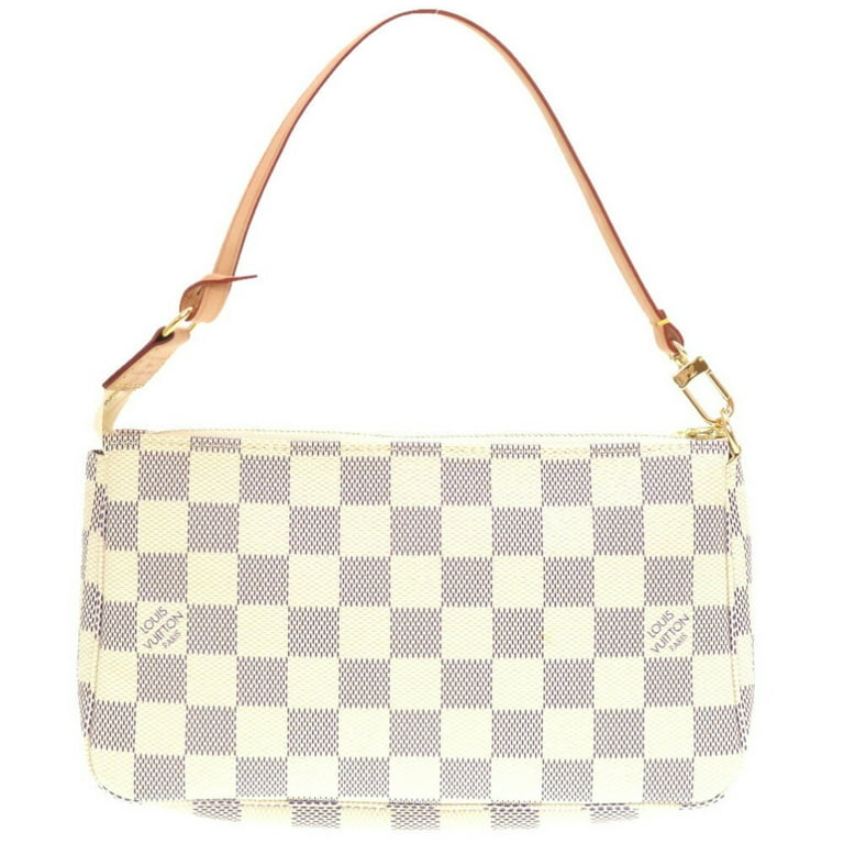 Authenticated Used Louis Vuitton Damier Azur Pochette Accessoires N51986  Bag White 