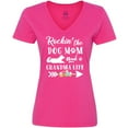 thumbnail image 3 of Inktastic Rockin' the Dog Mom and Grandma Life Women's V-Neck T-Shirt, 3 of 5