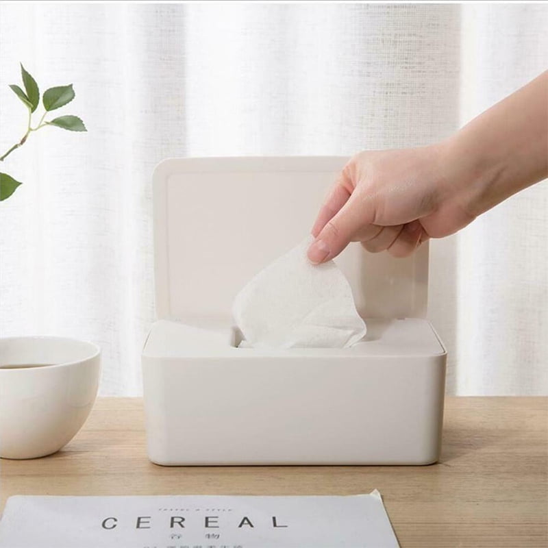 Wet Wipes Dispenser Holder Tissue Storage Box Case with Lid Dustproof for Home Office New