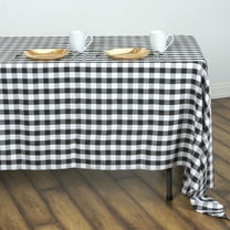 BalsaCircle Black White Patriotic Veterans Day 60" x 126" Rectangular Tablecloth Gingham Checkered Polyester Washable 4th of July Linen