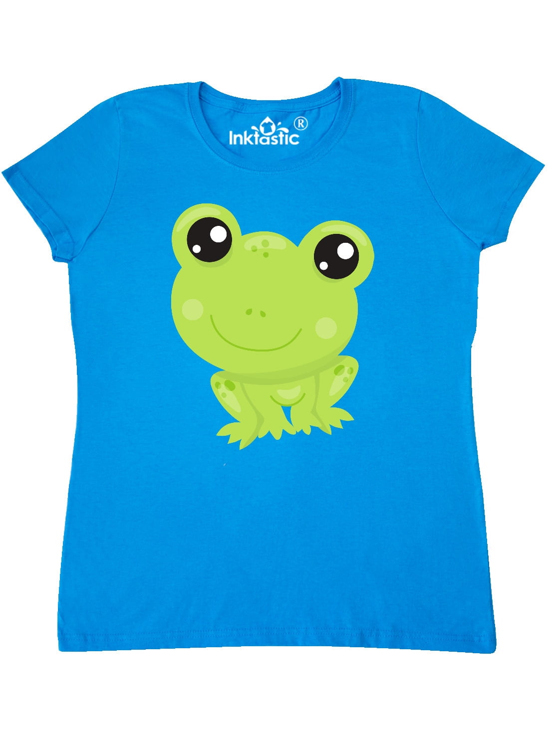 INKtastic - Cute Little Frog, Kawaii Frog, Green Frog Women's T-Shirt ...