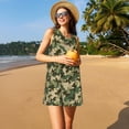 thumbnail image 3 of Balery Camouflag Vestidos de verano para mujer con estampado: vestido holgado sin mangas, vestido playero informal y cómodo para días calurosos., 3 of 7