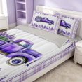 thumbnail image 2 of Erosebridal Cute Lavender Zipper Queen Comforter Set with Fitted Sheet and 2 Pillowcases, Botanical Floral Zipper Bedding Set, Gray Reversible, Violet White, Gray Reversible, 2 of 7