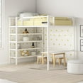 Mainstays Metal Storage Loft Bed with Book Case, Twin Bunk, Off White