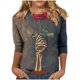 thumbnail image 2 of Ailaofu 3/4 Length Sleeve Women Tops Crew Neck Blouses Dressy Casual Summer T Shirts Loose Fit Business Work Clothes, 2 of 4