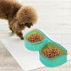 thumbnail image 3 of Pet Food Bowl, Pet Food and Water Dishes Cute Glasses Shape Large Capacity Mess Proof Portable Cat Dog Dual Bowl for Indoor Travel, 3 of 4