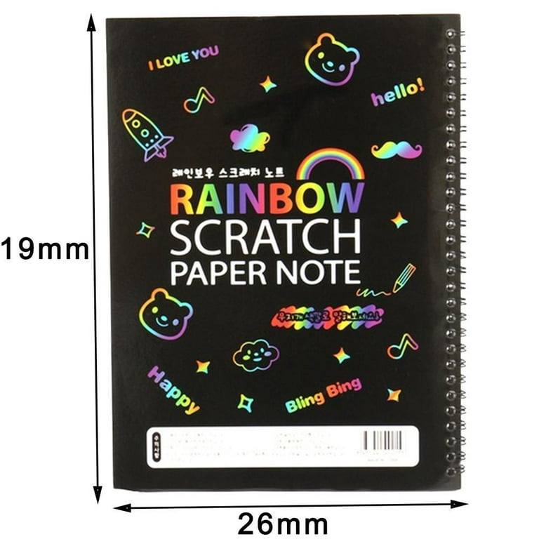 Scratch Paper Art Notebooks Rainbow Scratch Off Art Set Kids Activity Color  Book Pad 