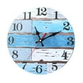 thumbnail image 2 of Wall Clock Silent Non Ticking Wall Clocks Battery Operated, Teal Rustic Clock Decorative for Kitchen Bathroom Bedroom Living Room(10 In), 2 of 4