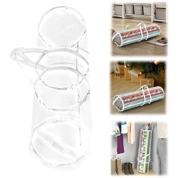 Clearance Rack under $5,Wrap Storage Organizer Bag With Handle And Zipper Top Ideal For Wrapping Paper Bags And Holiday Storage Solution For All Your Wrapping Needs