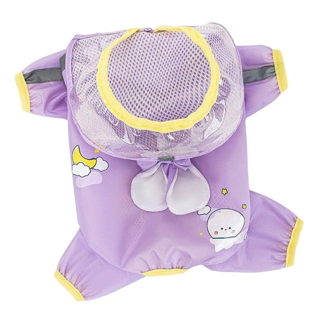 Chubasquero para Perros con Capucha a La Moda, Chaqueta Impermeable Ligera para Perros con Cierre de Botones, Poncho para Lluvia con Tira Reflectante SG