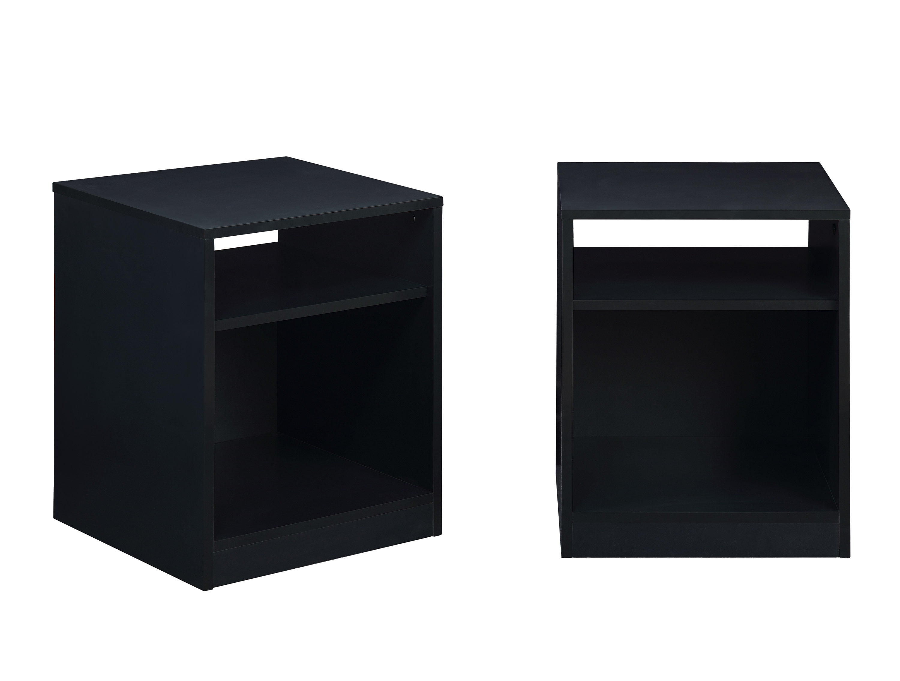 Mainstays Open Shelf Nightstand, Set of Two, Black