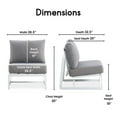 thumbnail image 3 of Elle Decor Mirabelle Outdoor Armless Chair in Gray and French White, 3 of 10