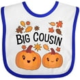 thumbnail image 3 of Inktastic Big Cousin Pumpkins with Fall Leaves Boys or Girls Baby Bib, 3 of 4
